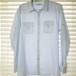 Envy Light Blue Striped Button Down Shirt
